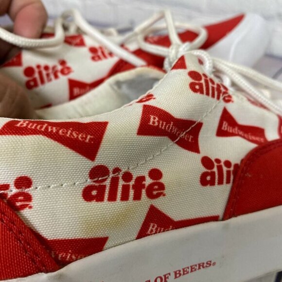 Alife Shoes Budweiser Sneakers Men Size 9.5 Red White Bud King of Beers - Picture 11 of 11